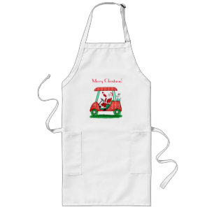 Tablier Long Santa en voiturette de golf Joyeux Noël 