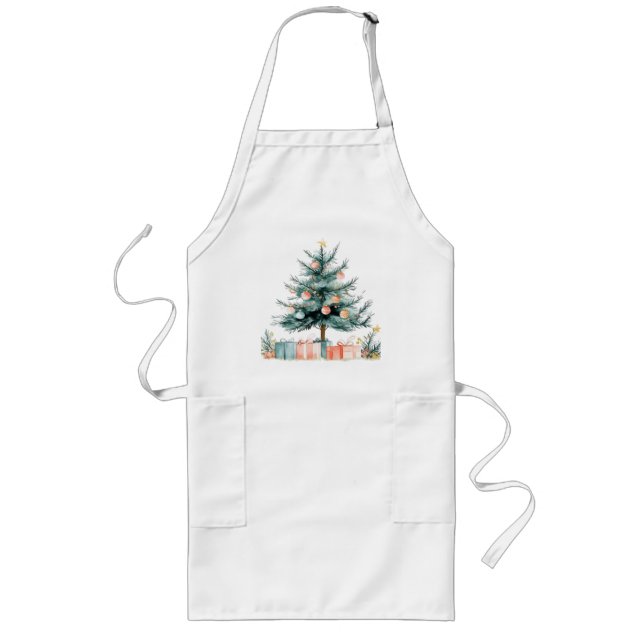 Tablier Long sapin de Noël  (Devant)