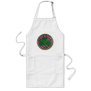 Tablier Long Shamrock, Treillis Et Noeuds Celtiques Sur Apron V