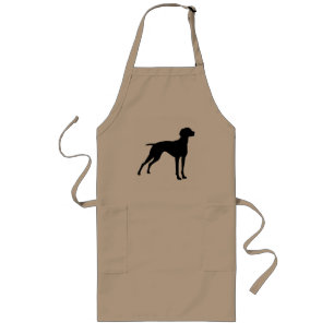 Tablier Long Silhouette de chien de Vizsla (noir)