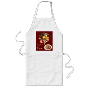 TABLIER LONG SPAGHETTI PARTY DANCE, CUISINE ITALIENNE ET TOMATE
