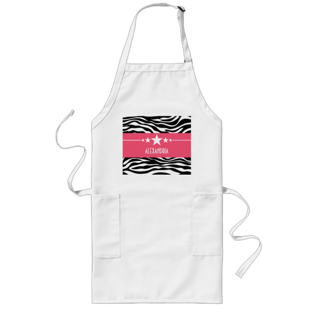 Tablier Long Star rose Sassy Zebra Apron (Devant)