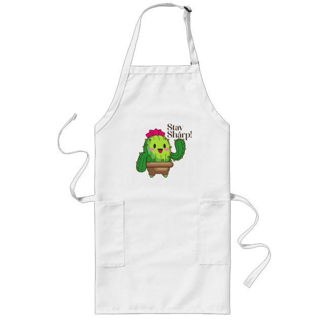 Tablier Long Stay Sharp Apron - Cute Cactus Style cuisine (Devant)