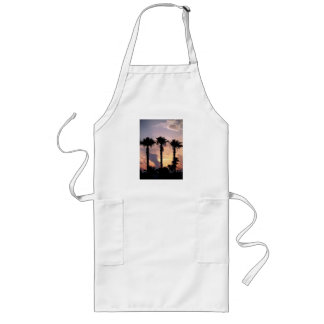 Tablier Long Sunset Palm Trees Beach Tiki Bar BBQ Cooking Apron
