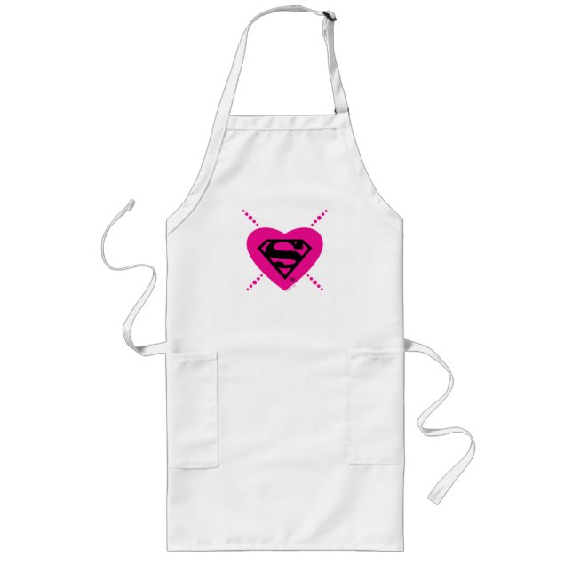 Tablier Long Supergirl Hearts Motif diagonal (Devant)