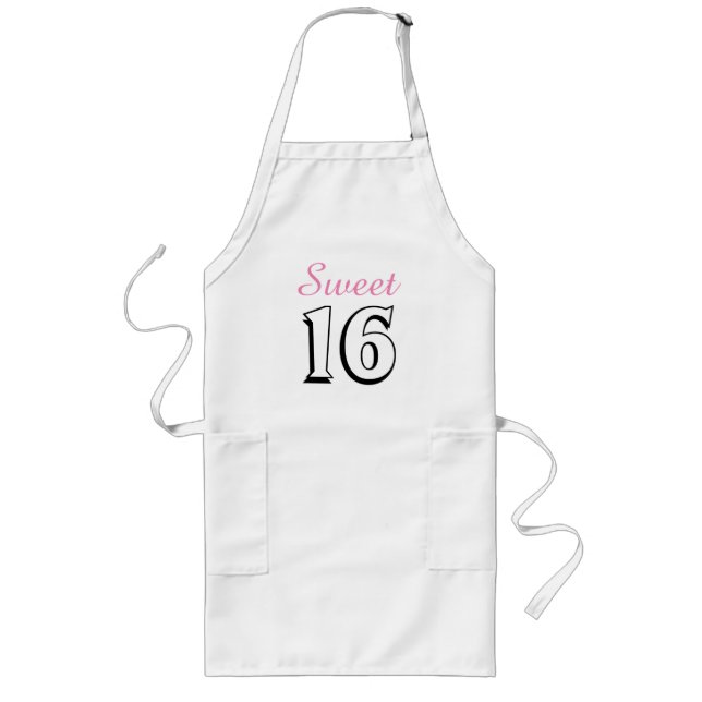 Tablier Long Sweet 16 Moderne Chic rose fête d'anniversaire (Devant)