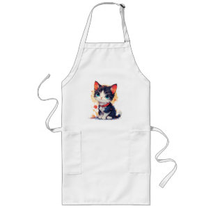 Tablier Long T-shirt Chat Mignon Kawaii pour les Amoureux des C