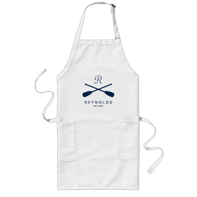 Tablier Long Tablier de cuisine monogramme sur mesure (Devant)