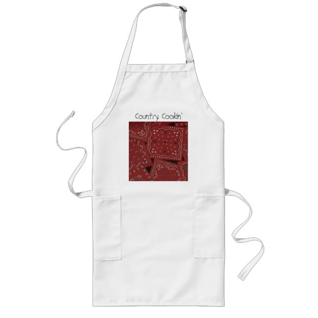 Tablier Long Tablier rouge de Bandana de Cookin de pays (Devant)