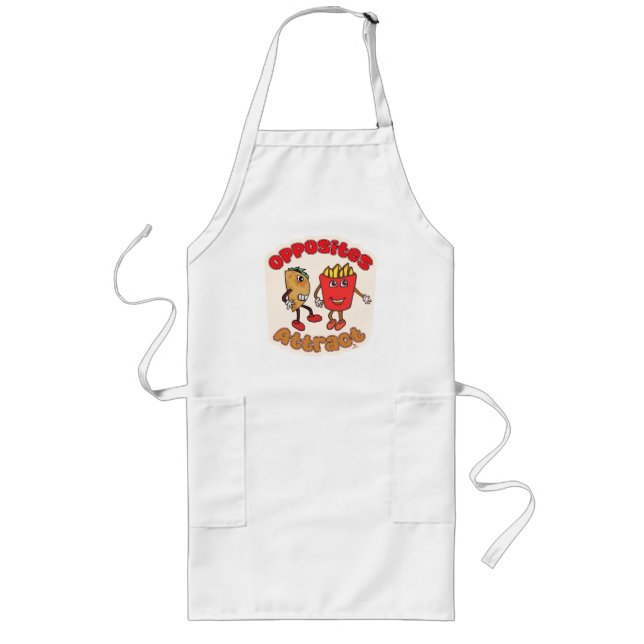 Tablier Long Taco Fry Opposites Attirer Humour de dessin alimen (Devant)