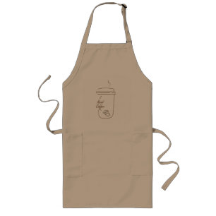 Tablier Long Tasse mignonne avec doodle J'ai besoin de café