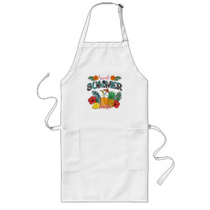Tablier Long Temps d'été doux   Fruits tropicaux et fleurs