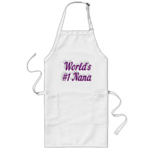 Tablier Long Texte mauve de Nana