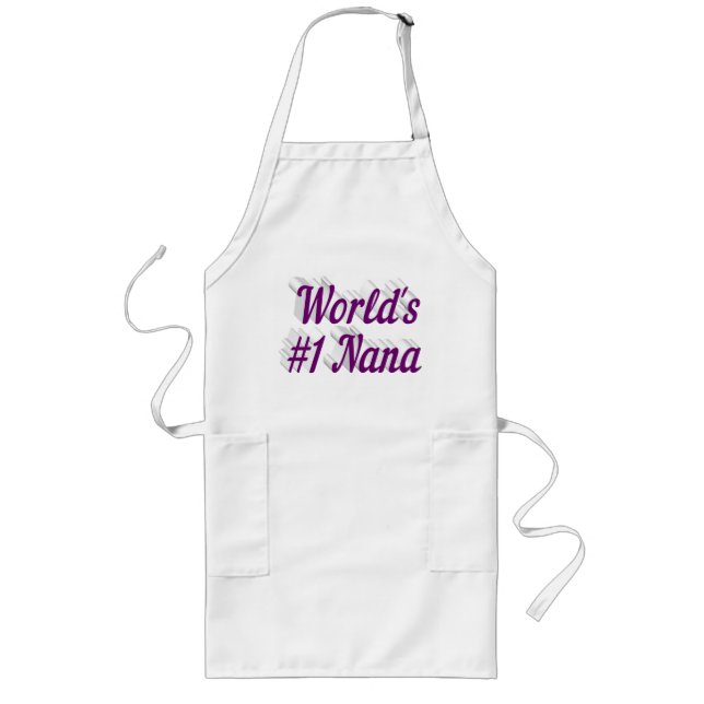 Tablier Long Texte mauve de Nana (Devant)