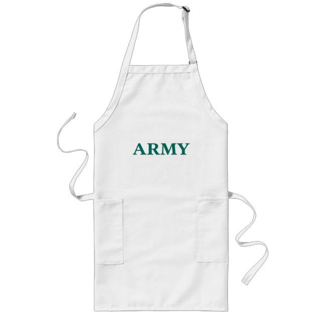 Tablier Long Typographie Gras Style Militaire Minimal Texte  (Devant)