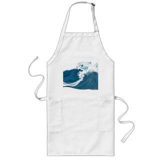 Tablier Long Vagues océaniques bleues monochromes