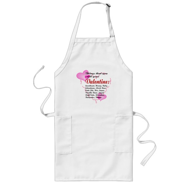 Tablier Long Valentine Love Pet Names Apron (Devant)