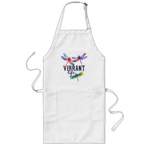 Tablier Long Vie vibrante - libellule artistique