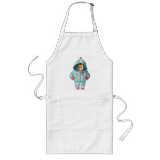 Tablier Long Visage de garçon de Noël Personnalisé 