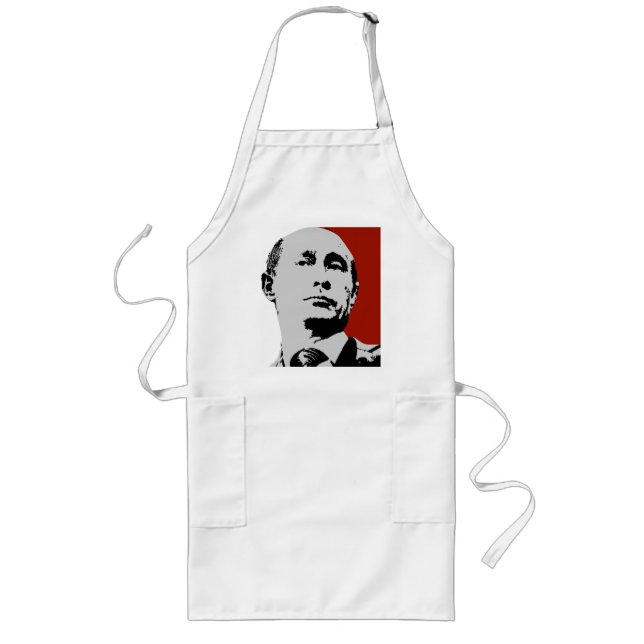 Tablier Long Vladimir Poutine rouge (Devant)