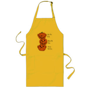 Tablier Long Voir Non, Écoutez Non, Parlez Non Citrouille Apron