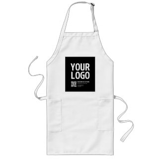 Tablier Long Votre logo avec QR code et texte modifiables