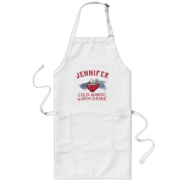 Tablier Long Votre nom Red Steaming Cup Long Apron (Devant)