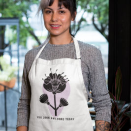 Tablier Long "Vous êtes super aujourd'hui" - Floral 