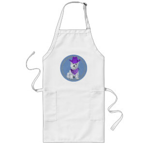 Tablier Long Westie Cowboy sur Denim