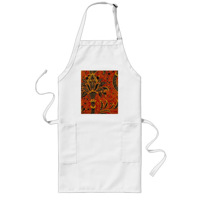 Tablier Long William Morris India Rouge Floral Vintage Classiqu (Devant)