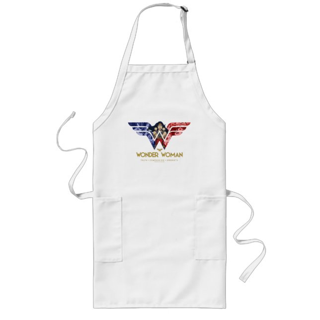 Tablier Long Wonder Woman Crossed Arms dans le logo collage (Devant)