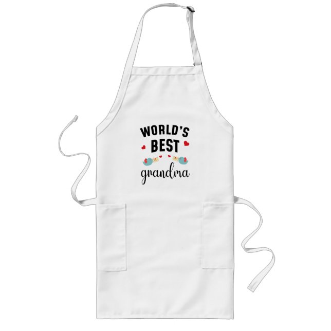 Tablier Long World’s Best Grandma – Cute Family Quote (Devant)
