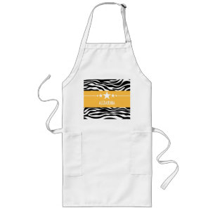 Tablier Long Yellow Sassy Star Zebra Apron