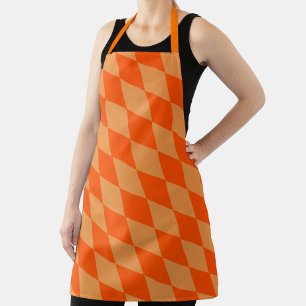 Tablier Losanges damier orange clair et foncé 