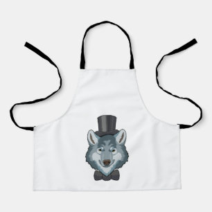 Tablier Loup en marié avec nœud papillon