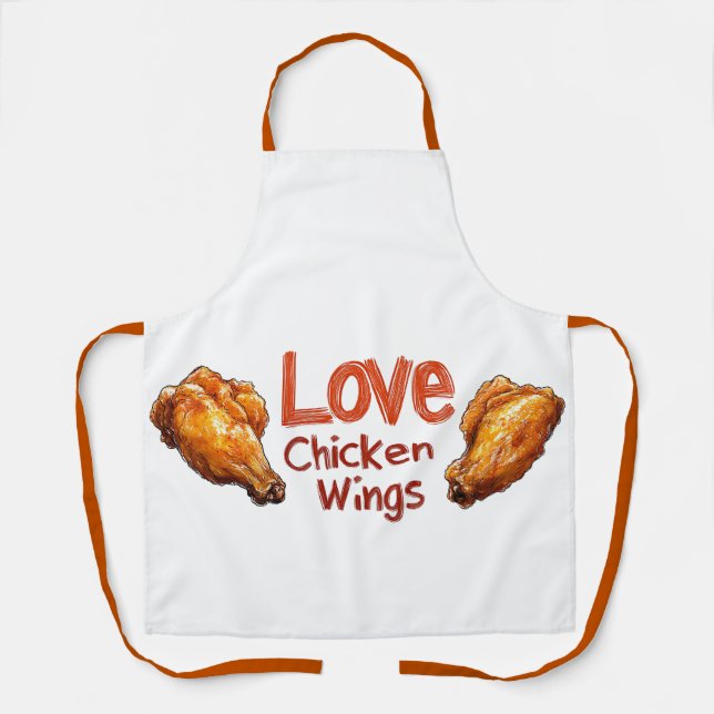 Tablier Love Chicken Wings Parfait pour les amateurs de no (Recto)