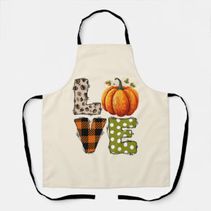 Tablier LOVE - Citrouille mignon et lettres de points Polk