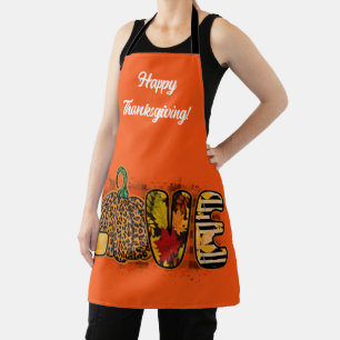Tablier Love Citrouille Personnaliser d'automne Texte et c