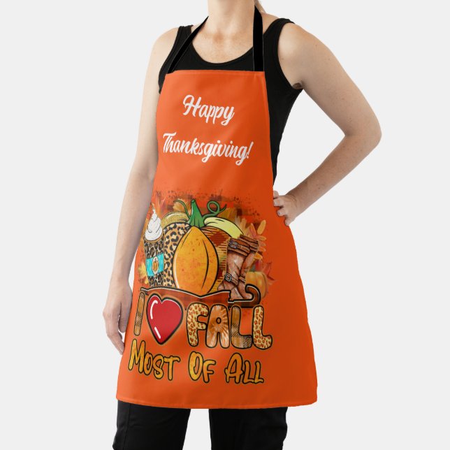 Tablier Love Fall Personnaliser d'automne Texte et couleur (Insitu)
