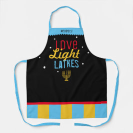 Tablier Love Light Latkes Black Hanoukka drôle Citation Ap
