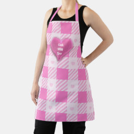 Tablier Love Plaid Collection rose moderne