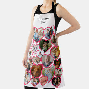 Tablier Love Red Heart Personnalisé 20 Photos Collage &
