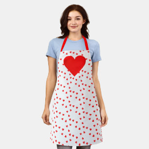 Tablier Love Red Hearts Valentine's Day All-Over-Print