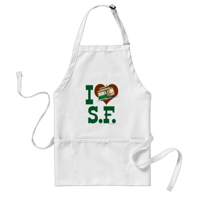 Tablier Love San Francisco Cable Cars Illustrated Art (Devant)
