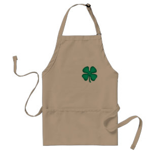 Tablier Lucky 4 feuilles irlandais Clover kaki chef apron