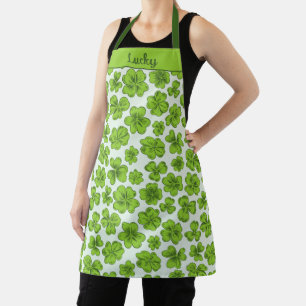 Tablier Lucky Green Shamrock Clochers Design