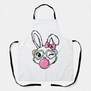 Tablier Lunettes Bubble Gum Visage de Lapin Mignon Rose Co