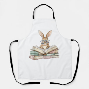 Tablier Lunettes de lecture de lapin mignon livres vermiss