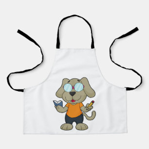 Tablier Lunettes de livre Nerd de chien