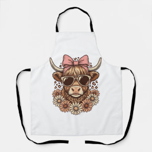 Tablier Lunettes de soleil de vache des Highlands mignonne